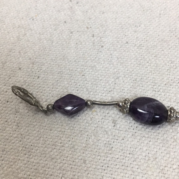 Silver and Amethyst Bead Bracelet - Picture 5 of 9